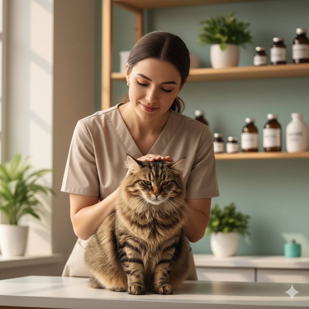 Pet feliz após atendimento veterinário